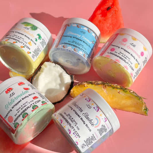 Best Body scrub - A cleansing and exfoliating body scrub, Handmade vegan skincare in the uk. Pair with our other body care products such as the Body Butters and Body oils available in other scents like our Dreamy Coconut, Pina Colada, Peach Fusion.