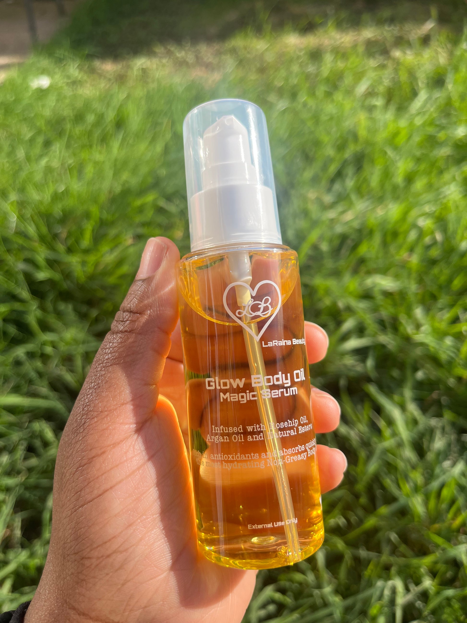 Caramel Vanilla Toasted Marshmallow scented Mini body oil - Handmade UK body oil for glowing skin, a luxurious fragrant self care ritual with clean ingredients, vegan free, eco friendly and affordable.