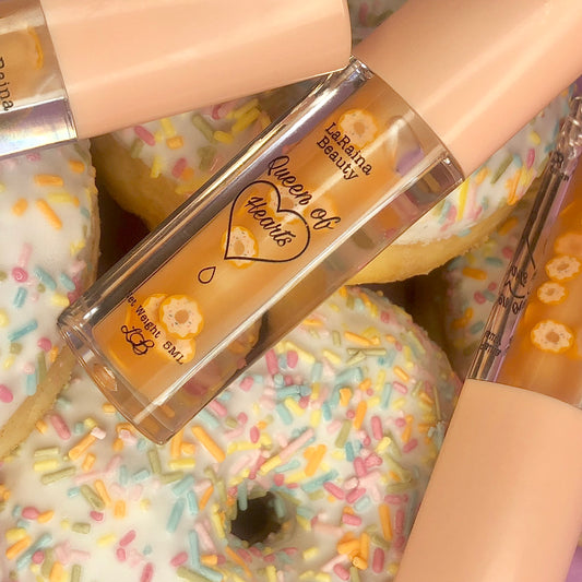 glazed donut flavoured lipgloss, clear moisturising, non sticky smooth application 