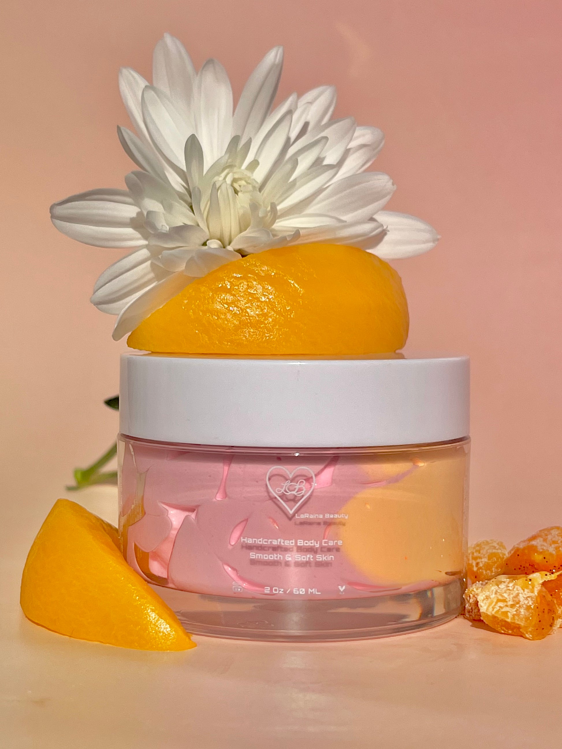 Peach Mango salsa Tropical juicy  Whipped Body Butter - Peach Fusion scented body moisturiser for dry skin and inflammatory skin conditions. Skincare treatment, uk handmade vegan body butter