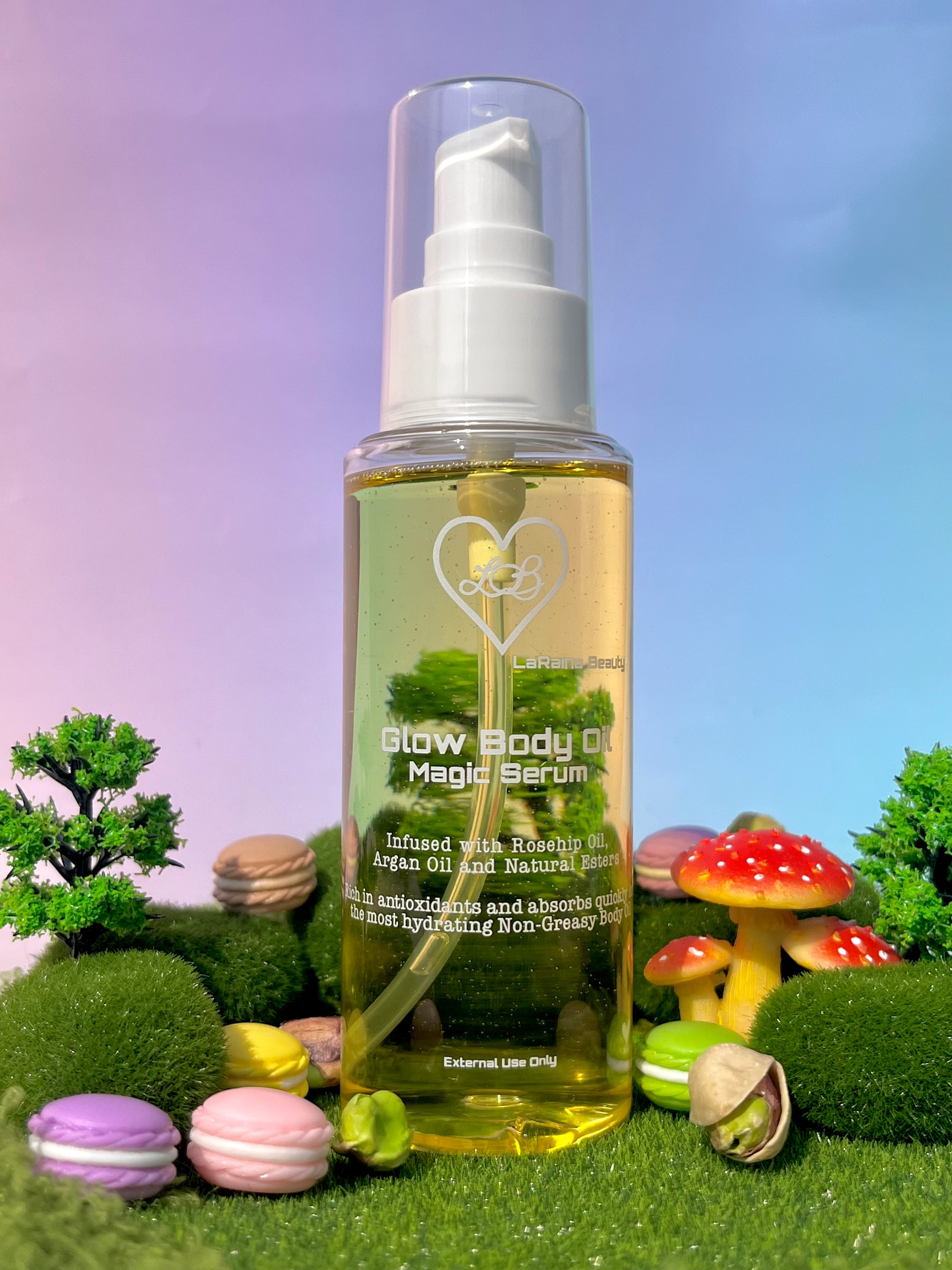 Creamy Nutty sugar scented body oil inspired by pistachio scents- Handmade gourmand UK body oil for glowing skin, a luxurious fragrant self care ritual with clean ingredients, vegan free, eco friendly and affordable.