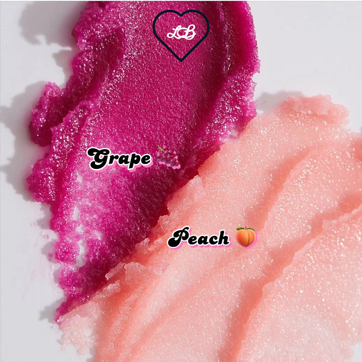 grape and peach lip care, moisturising skin care lip scrub