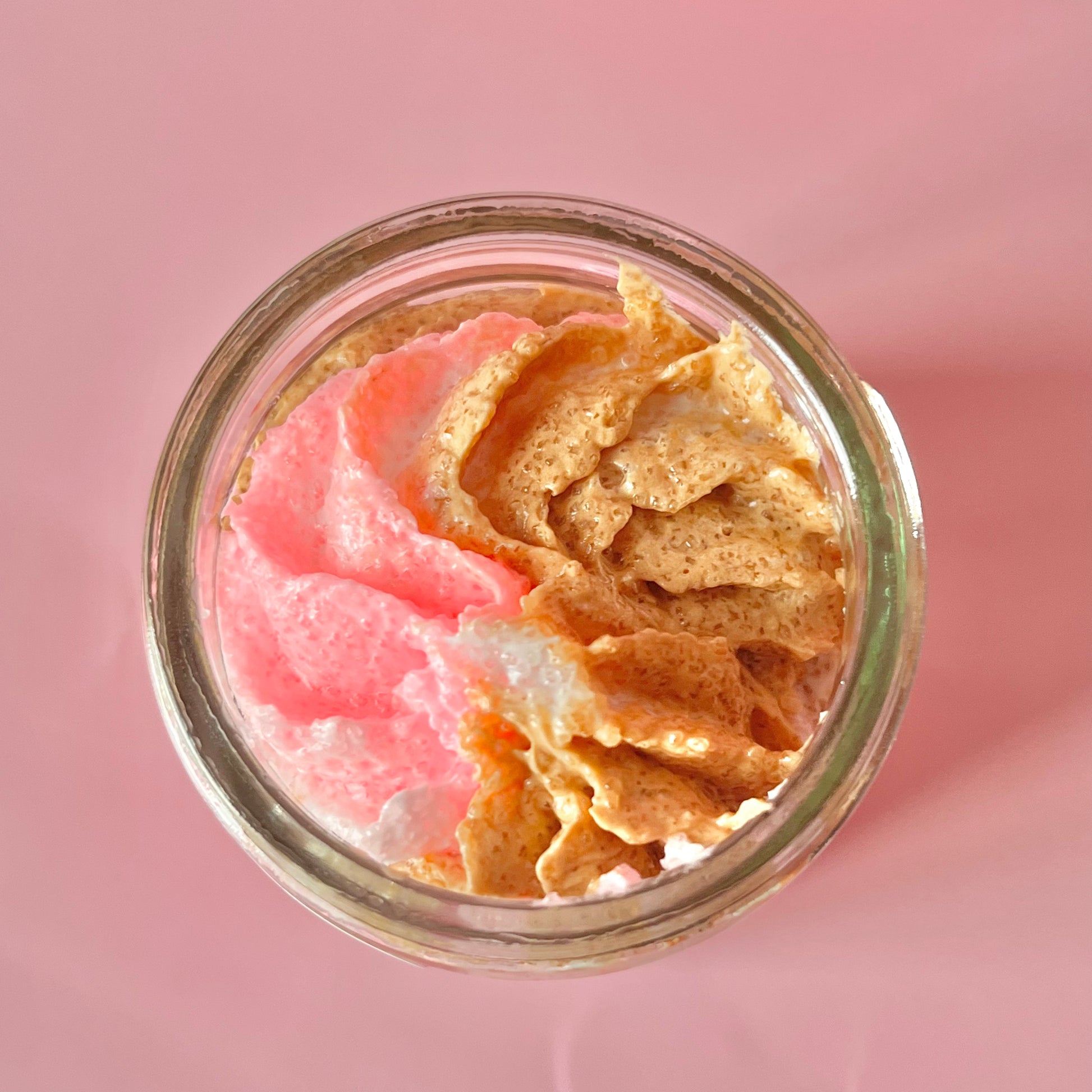 caramel marshmallows mini body scrub, hydrating and exfoliating