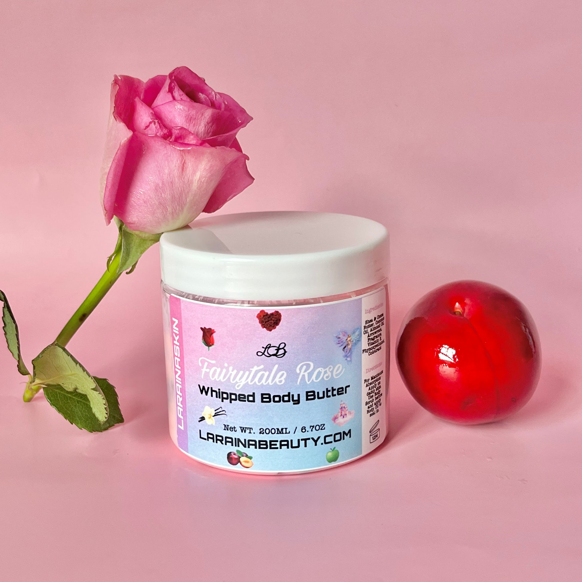 fairytale rose is a soft sensual floral scents perfect for valentine body butter cream with the most and best moisturising benefits to dry skin. the best uk body cream that leaves the skin glowing, packed with vitamin e, 99% natural ingredients and alcohol free. 